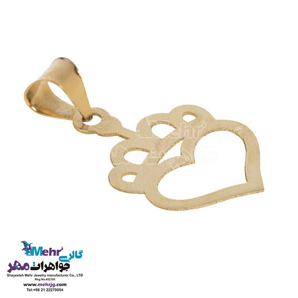 نیم ست طلا - آویز و گوشواره - طرح قلب و تاج