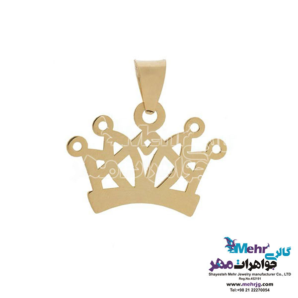 نیم ست طلا - آویز و گوشواره - طرح تاج