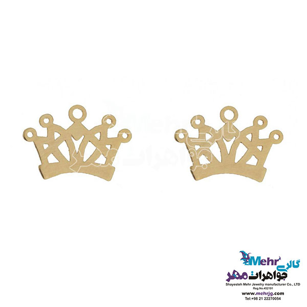 نیم ست طلا - آویز و گوشواره - طرح تاج