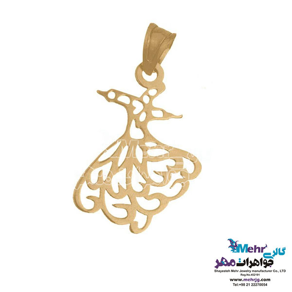 نیم ست طلا - آویز و گوشواره - طرح رقص سماع