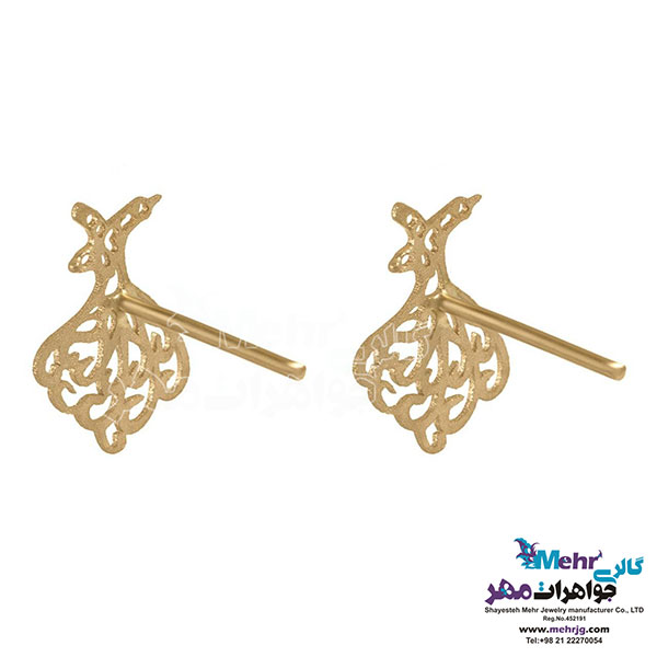 نیم ست طلا - آویز و گوشواره - طرح رقص سماع