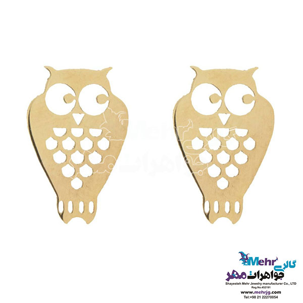 نیم ست طلا - آویز و گوشواره - طرح جغد