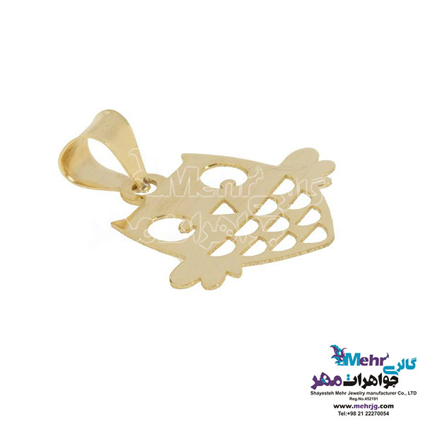 نیم ست طلا - آویز و گوشواره - طرح جغد