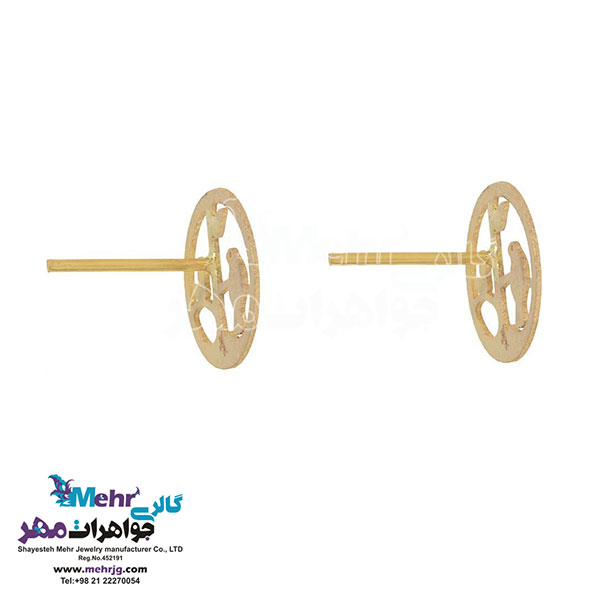 نیم ست طلا - آویز و گوشواره - طرح پرنده و شاخه
