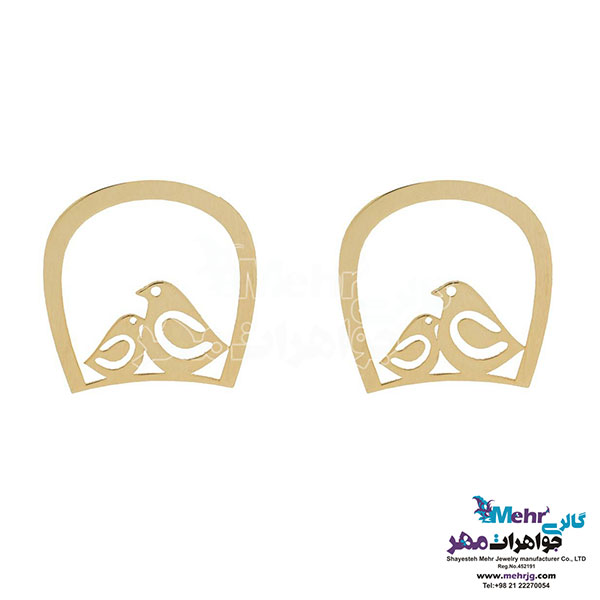 نیم ست طلا - آویز و گوشواره - طرح پرنده