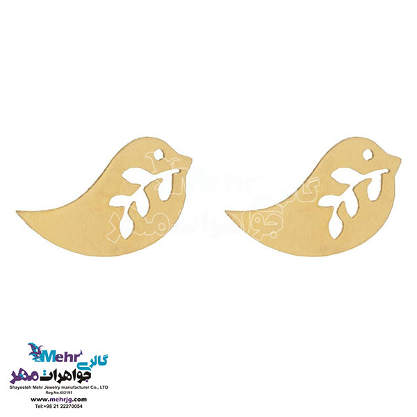 نیم ست طلا - آویز و گوشواره - طرح پرنده