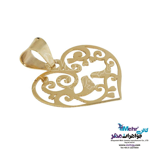 نیم ست طلا - آویز و گوشواره - طرح پرنده و شاخه