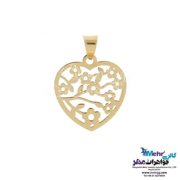 نیم ست طلا - آویز و گوشواره - طرح قلب و گل