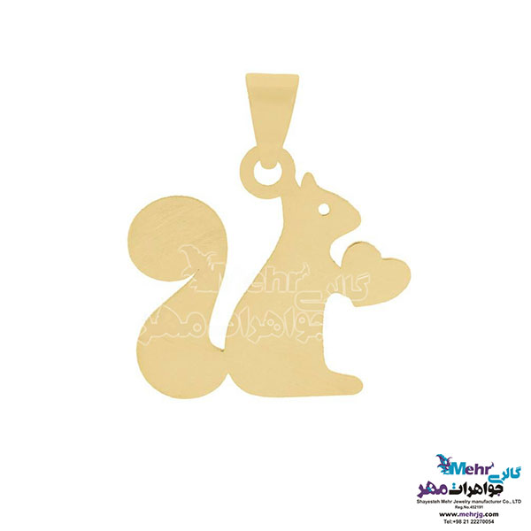 نیم ست طلا - آویز و گوشواره - طرح سنجاب