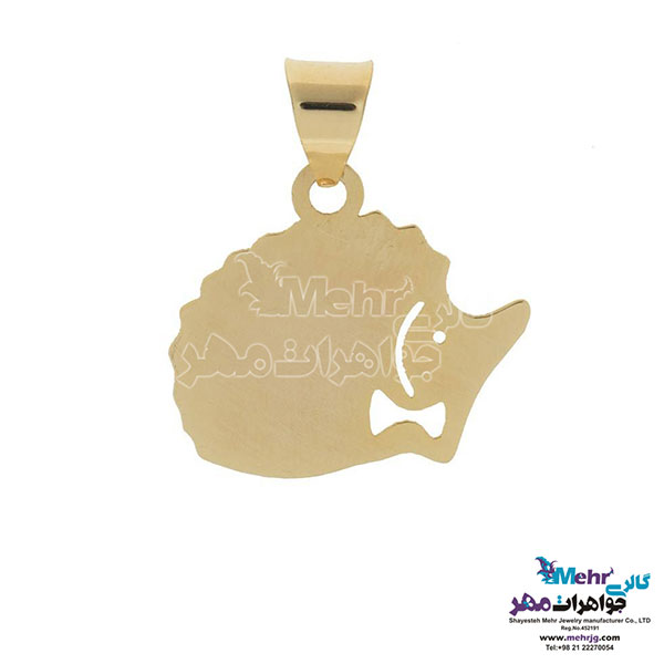 نیم ست طلا - آویز و گوشواره - طرح جوجه تیغی