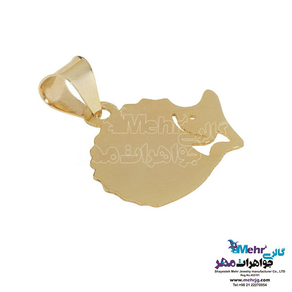 نیم ست طلا - آویز و گوشواره - طرح جوجه تیغی