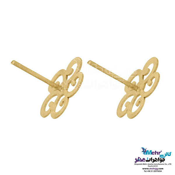 نیم ست طلا - آویز و گوشواره - طرح گل