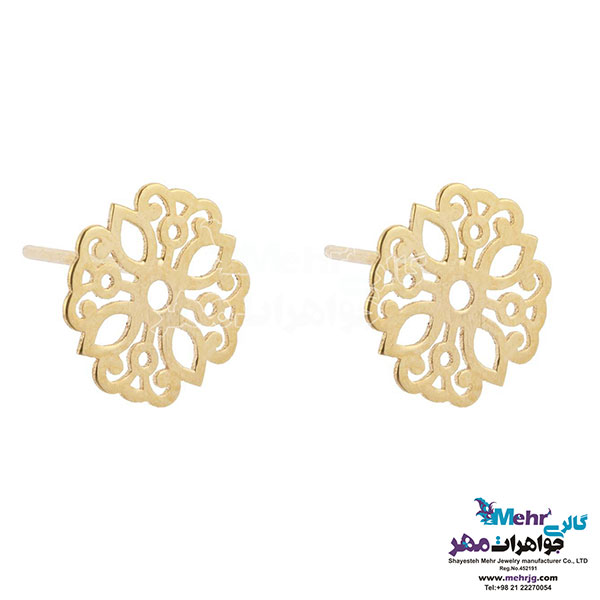 نیم ست طلا - آویز و گوشواره - طرح اسلیمی