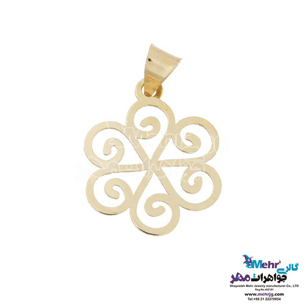 نیم ست طلا - آویز و گوشواره - طرح گل