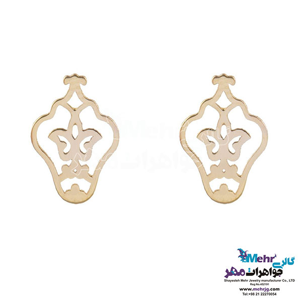 نیم ست طلا - آویز و گوشواره - طرح اسلیمی