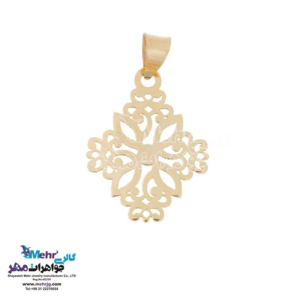 نیم ست طلا - آویز و گوشواره - طرح اسلیمی