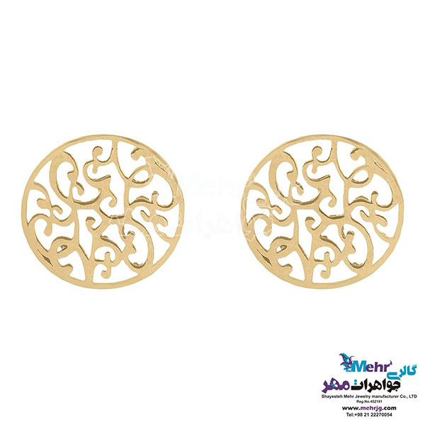 نیم ست طلا - آویز و گوشواره - طرح اسلیمی