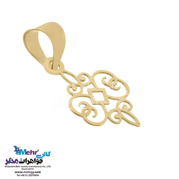 نیم ست طلا - آویز و گوشواره - طرح اسلیمی