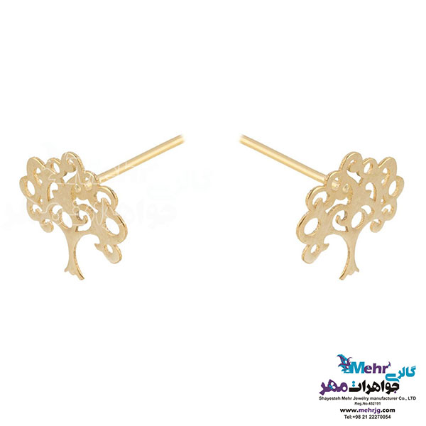 نیم ست طلا - آویز و گوشواره - طرح درخت زندگی