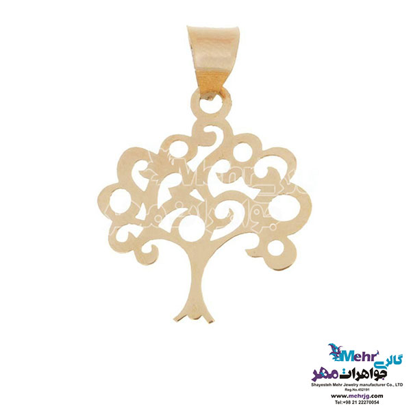 نیم ست طلا - آویز و گوشواره - طرح درخت زندگی