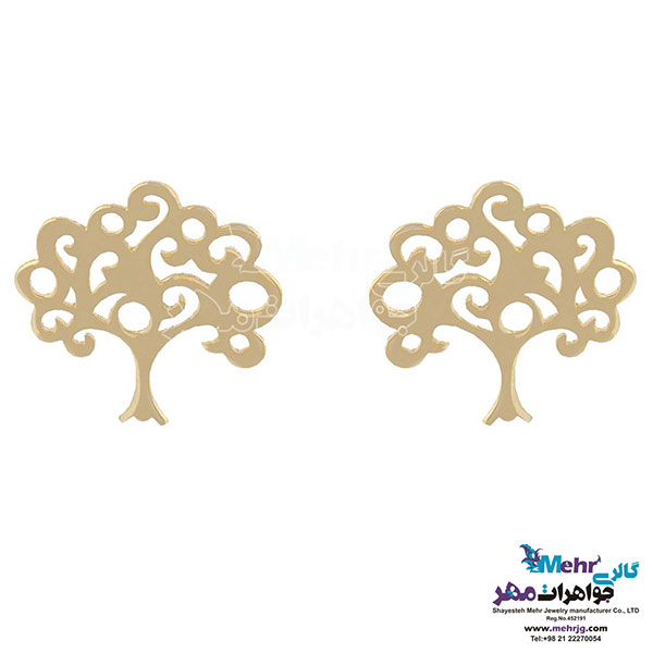 نیم ست طلا - آویز و گوشواره - طرح درخت زندگی