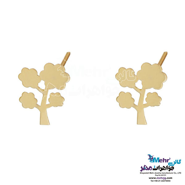 نیم ست طلا - آویز و گوشواره - طرح درخت