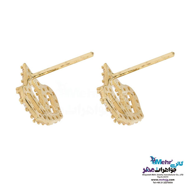 نیم ست طلا - آویز و گوشواره - طرح تاج