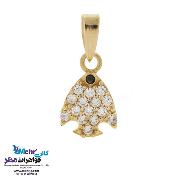 نیم ست طلا - آویز و گوشواره - طرح ماهی