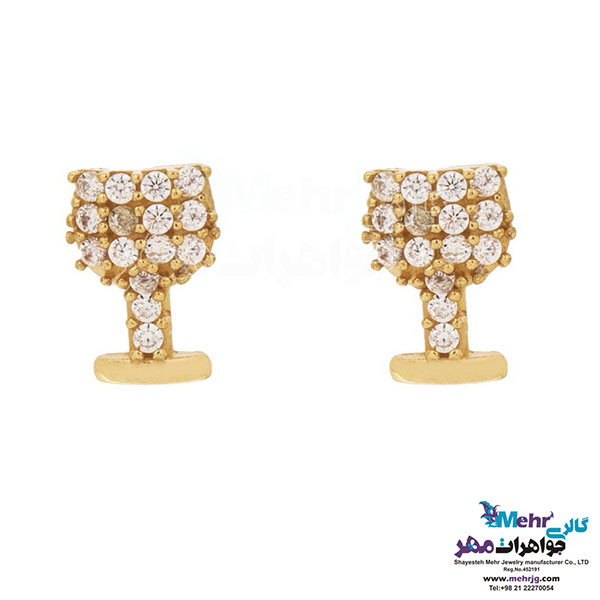 نیم ست طلا - آویز و گوشواره - طرح جام