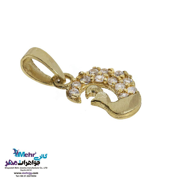 نیم ست طلا - آویز و گوشواره - طرح طاووس