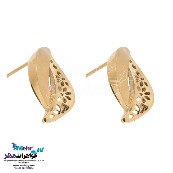 نیم ست طلا - آویز و گوشواره - طرح منحنی