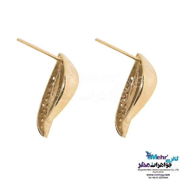 نیم ست طلا - آویز و گوشواره - طرح منحنی