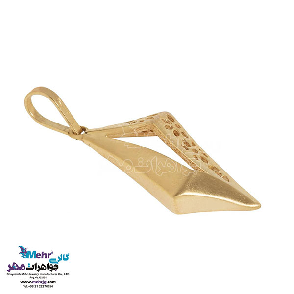 نیم ست طلا - آویز و گوشواره - طرح هندسی