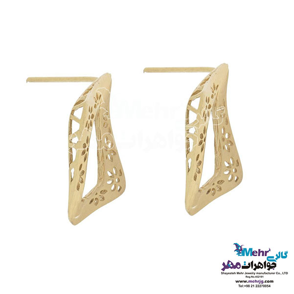 نیم ست طلا - آویز و گوشواره - طرح هندسی