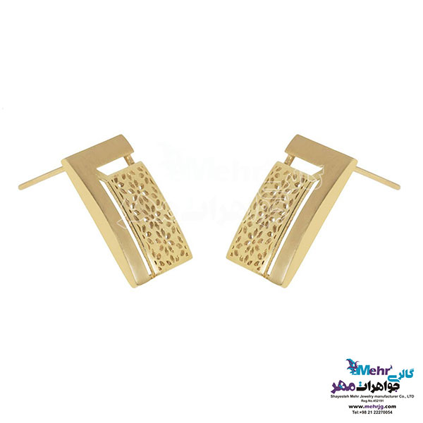 نیم ست طلا - آویز و گوشواره - طرح هندسی