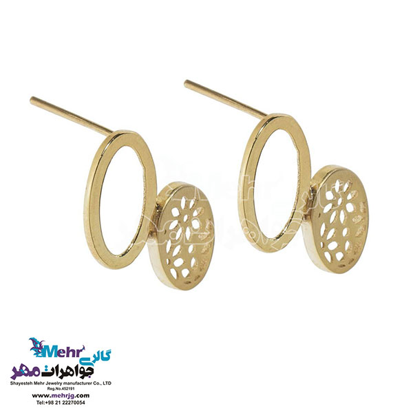 نیم ست طلا - آویز و گوشواره - طرح هندسی