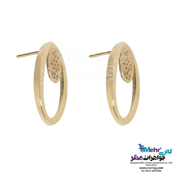 نیم ست طلا - آویز و گوشواره - طرح هندسی