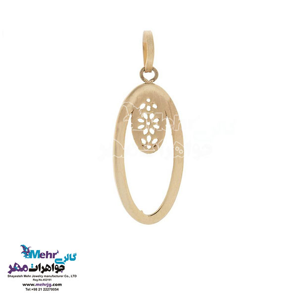 نیم ست طلا - آویز و گوشواره - طرح هندسی