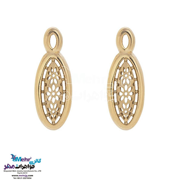 نیم ست طلا - آویز و گوشواره - طرح هندسی