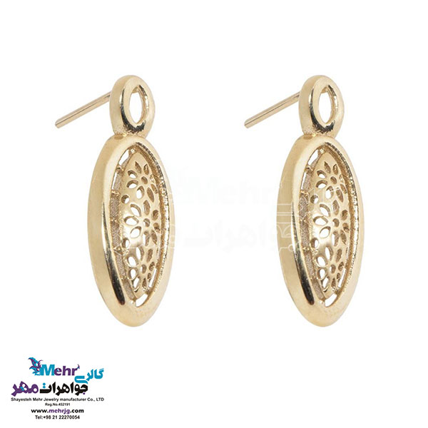 نیم ست طلا - آویز و گوشواره - طرح هندسی