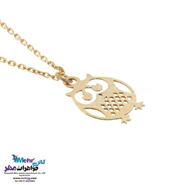 آویز ساعت طلا - طرح جغد