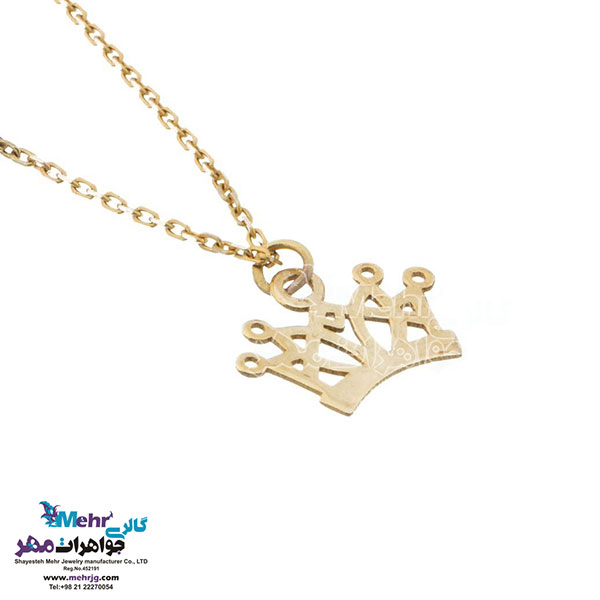 آویز ساعت طلا - طرح تاج