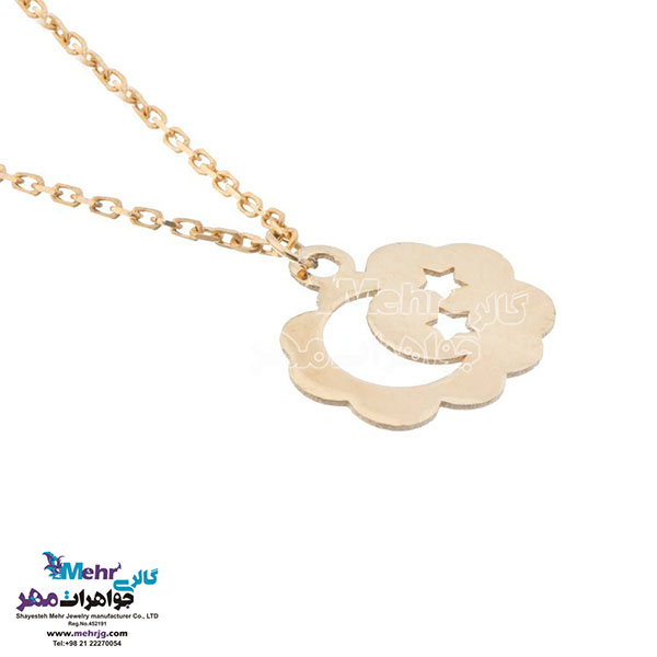 آویز ساعت طلا - طرح ماه و ستاره