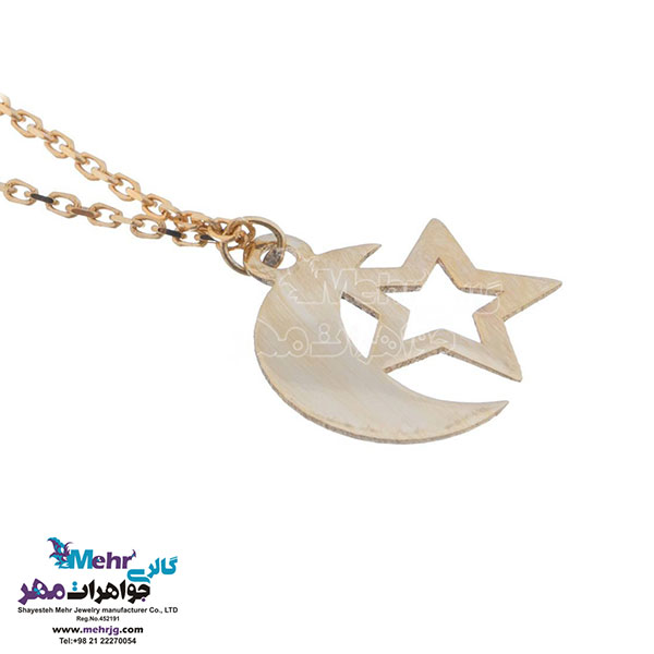 آویز ساعت طلا - طرح ماه و ستاره