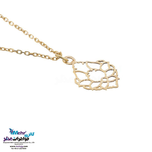 آویز ساعت طلا - طرح گل شاه عباسی