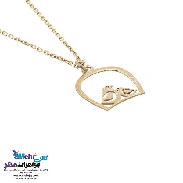 آویز ساعت طلا - طرح پرنده