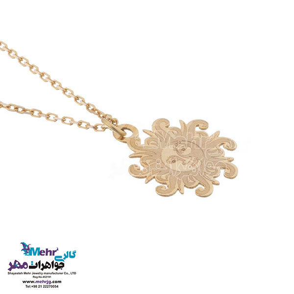 آویز ساعت طلا - طرح خورشید