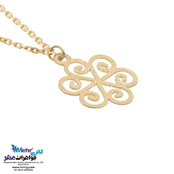 آویز ساعت طلا - طرح گل