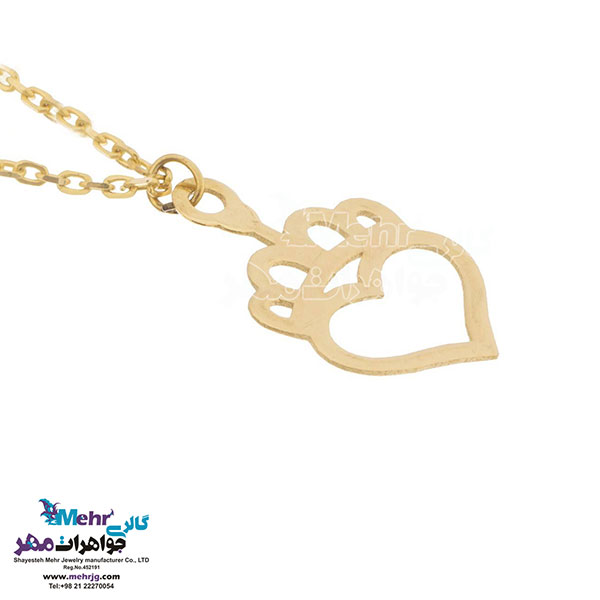 آویز ساعت طلا - طرح قلب و تاج