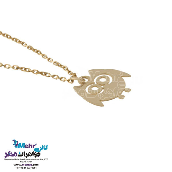 آویز ساعت طلا - طرح جغد